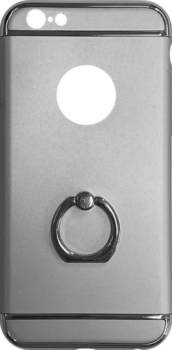 Fit Fashion - Hardcase Hoesje - Met ring - Geschikt voor iPhone 6/6S - Zilver