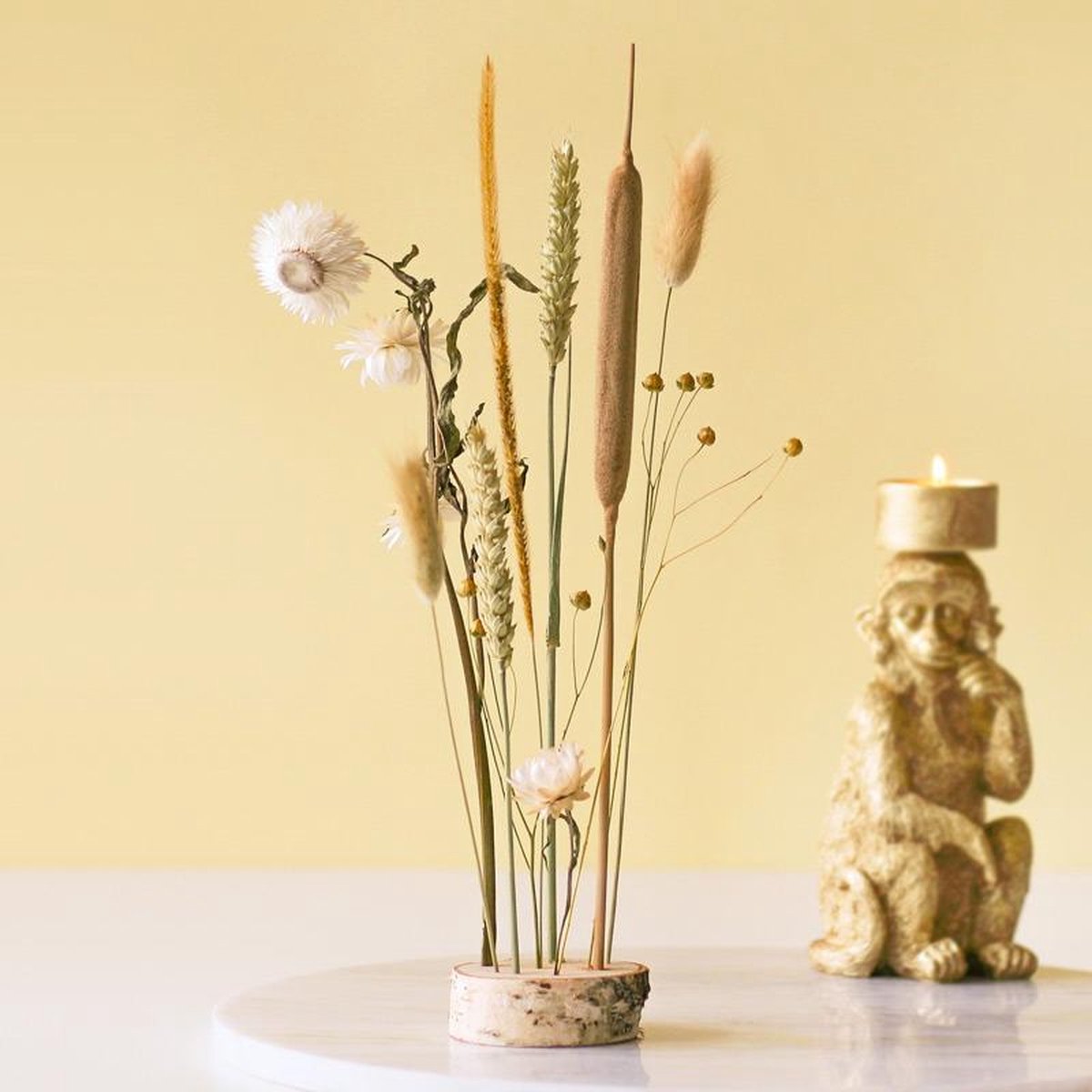 Bloomwoody Droogbloemen houten standaard