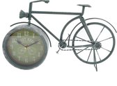 Horloge grand-père industriel sous la forme d'un vieux vélo vert antique