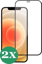 Screenprotector geschikt voor iPhone 12 Mini - Glas Tempered Glass Screen Protector Full Cover Case - 2 Stuks