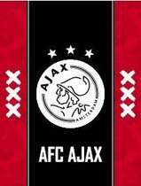 Ajax Schrift rood met zwarte baan A4 gelijnd