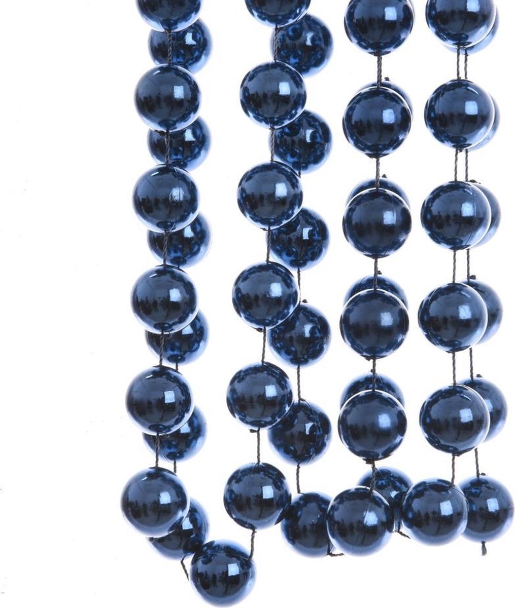 Collier 2 Brins Perles Bleues En Plastique - Style Layered - Neuf Sans Emballage