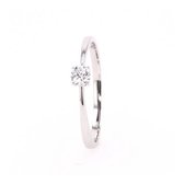 Dames 18 kt. Wit Goud Ringen 0.10 ct Diamant Solitaire Verloving