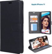 EmpX.nl Apple iPhone 11 TPU/Kunstleer Zwart Boekhoesje | iPhone 11 Bookcase Hoesje | Flip Hoes Wallet