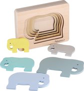 Speelgoed | Kinderpuzzel | Hout | Educatief | Olifanten