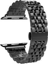 RVS zwart metalen bandje / armband geschikt voor voor de Apple Watch / iwatch 42mm - 44mm met vlindersluiting Watchbands-shop.nl