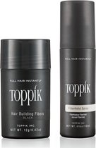 Toppik Hair Fibers Voordeelset Zwart - Toppik Hair Fibers 12 gram + Toppik Fiberhold Spray 118 ml - Voor direct voller haar
