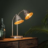 LifestyleFurn Tafellamp 'Meagan' 2-lamps, kleur Oud Zilver