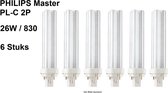 Philips Master PL-C 26W/830/2P (6 Stuks)