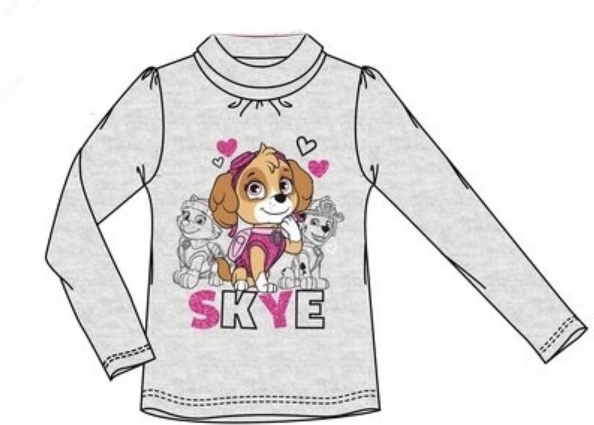 Paw Patrol longsleeve met col grijs maat 104