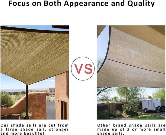 LOUZIR Plein air Voile d' auvent étanche - Voile de terrasse de Jardin - Toile d'ombrage rectangulaire