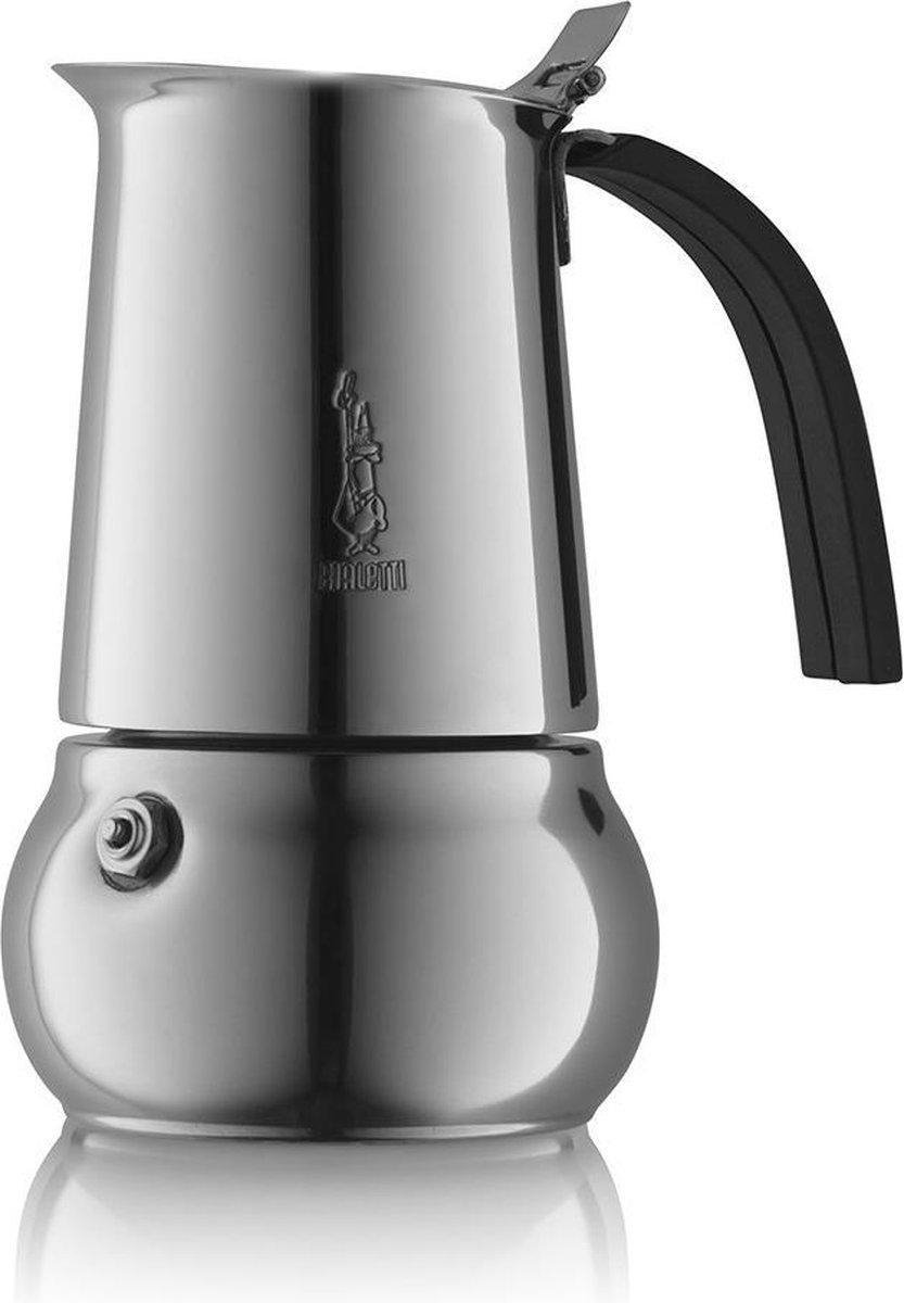 Bialetti Kitty Percolator Inductie RVS 4 kops + Bialetti koffie