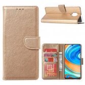 Xssive Hoesje voor Xiaomi Redmi Note 9 Pro - Book Case - Goud