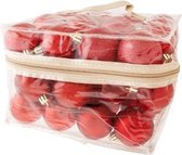 KERSTBALLEN SET 48 STUKS | KERSTVERSIERING | ROOD MIX | D6 CM | IN PLASTIC TAS MET RITS