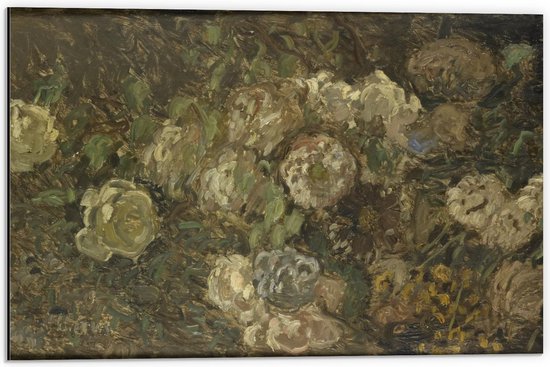 Dibond - Oude Meesters - Bloemen, Claude Monet, 1860 - 1912 - 60x40cm Foto op Aluminium (Wanddecoratie van metaal)