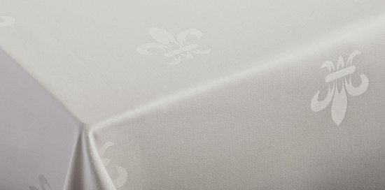 Tafelkleed Franse lelie ivoor 150 x 320 (Hotelkwaliteit: 250 gr/m2) - geweven - off white cadeau geven
