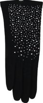 Handschoenen dames met glitters zwart - fashion - 80% wol