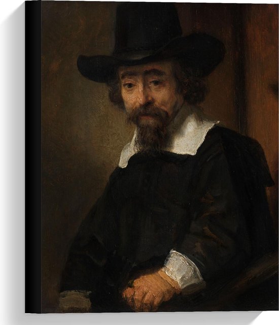 Canvas  - Oude meesters - Portret van Ephraïm Bueno, Rembrandt van Rijn - 30x40cm Foto op Canvas Schilderij (Wanddecoratie op Canvas)