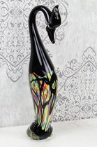 Decoratief Beeld - Murano Style Glasfiguur Reiger - Glas - Wexdeco - Zwart, Groen, Blauw, Rood En Paars - 11.2 X 8.8 Cm