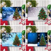 Diamond Painting "JobaStores®" Kerstkaarten Set Kerstbomen (4 stuks)