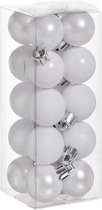 KERSTBALLEN SET 20 STUKS | KERSTVERSIERING | MIX WIT | D3 CM | KUNSTSTOF BLINKEND | GLITTER | MAT