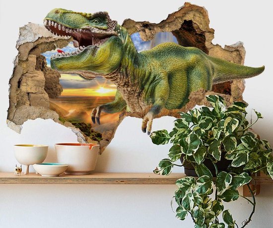 3D Muursticker T-Rex Dinosaurus | Dino Kinderkamer Muurstickers | Geen  randen, Contour... | bol.com