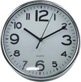 Moderne Wandklok zilver/wit – Ø20 x D4 cm | klok voor aan de Muur | Analoge Klok | Keukenklok