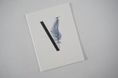 letter V op kaart 6x8cm voor naamslinger