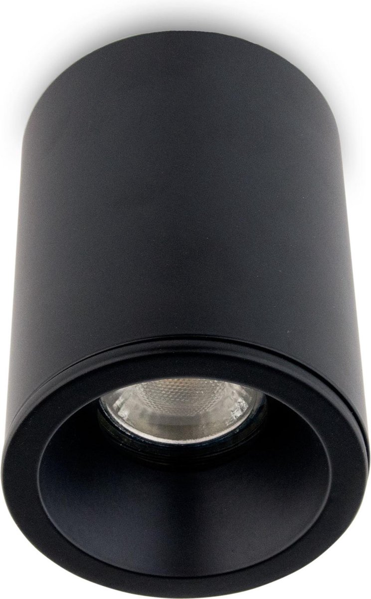 Groenovatie Opbouwspot Rond - Vast - Waterdicht IP65 - GU10 Fitting - Ø85 mm - Mat Zwart