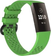 watchbands-shop.nl Siliconen bandje - Fitbit Charge 3 - Groen - Large