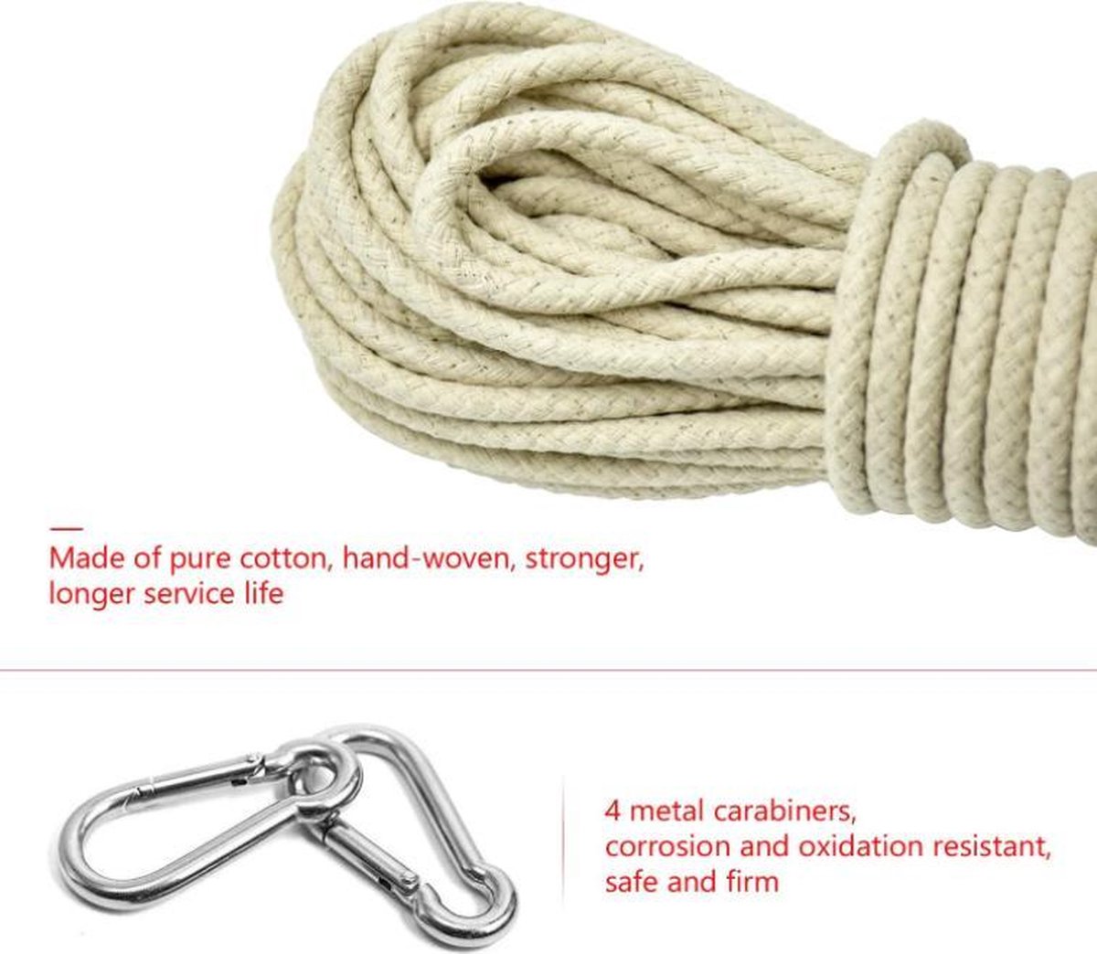 Eupdd Zwart Vlaggentouw 20 Meter – 6 Mm Dik, Met 6 Stevige Karabijnhaken – Voor Vlaggenmast, Waslijn, Kamperen En Tuin – Sterk Nylon