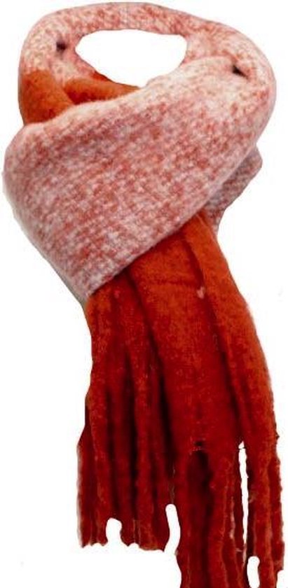 Sjaal Dames Dikke Winter Sjaal Oranje