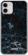 iPhone 12 Mini Hoesje Transparant TPU Case - Dark Blue Marble #ffffff