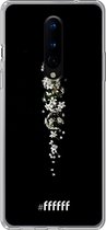 6F hoesje - geschikt voor OnePlus 8 -  Transparant TPU Case - White flowers in the dark #ffffff