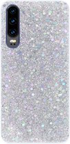 ADEL Premium Siliconen Back Cover Softcase Hoesje Geschikt voor Huawei P30 - Bling Bling Glitter Zilver