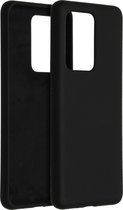 Accezz Hoesje Siliconen Geschikt voor Samsung Galaxy S20 Ultra - Accezz Liquid Silicone Backcover - Zwart