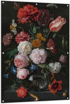 Tuinposter – Oude meesters - Stilleven: bloemen in vaas, Jan Davidsz. de Heem - 100x150cm Foto op Tuinposter  (wanddecoratie voor buiten en binnen)