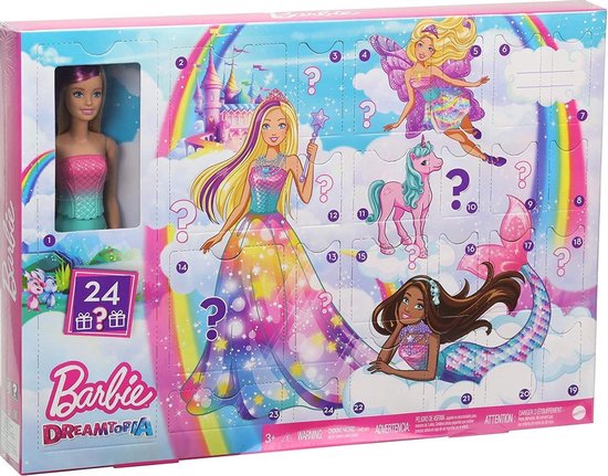 Barbie Dreamtopia adventskalender met pop en veel accessoires,  poppenspeelgoed meisjes... | bol.com