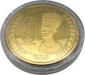 Afrika, Het Oude Egypte, Koningin Nefertiti, Herdenkingsmunt, Prinses Souvenir, Collectible, Goudkleurig met Hoesje