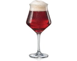 2x Degustatie glas voor speciaal bier - bierglas op voet - BOHEMIA KRISTAL - kristallen bierglazen - set 2 stuks