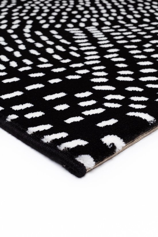 OSTA Ink - Tapis - Tapis - tissé - décolan - durable - moderne - vintage - Zwart/ Wit - Etch - 135x200