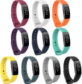 Eyzo Fitbit Inspire 1 & 2, Inspire HR en Ace 2 band- Siliconen bandjes - 10 pack- Large