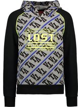 Tygo&Vito Jongens sweaters Tygo&Vito T&v hoody AOP text d.grey melee 122/128