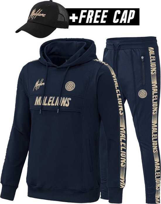 Malelions Sport Tracksuit Warming Up - Navy/Gold | bol.com