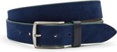 Miguel Bellido Sport Blauwe jeans riem - heren en dames riem - 3.8 cm breed - Blauw - Echt Leer - Taille: 90cm - Totale lengte riem: 105cm