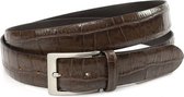 Thimbly Belts Bruine kroko heren riem - heren riem - 3 cm breed - Bruin - Echt Leer - Taille: 100cm - Totale lengte riem: 115cm