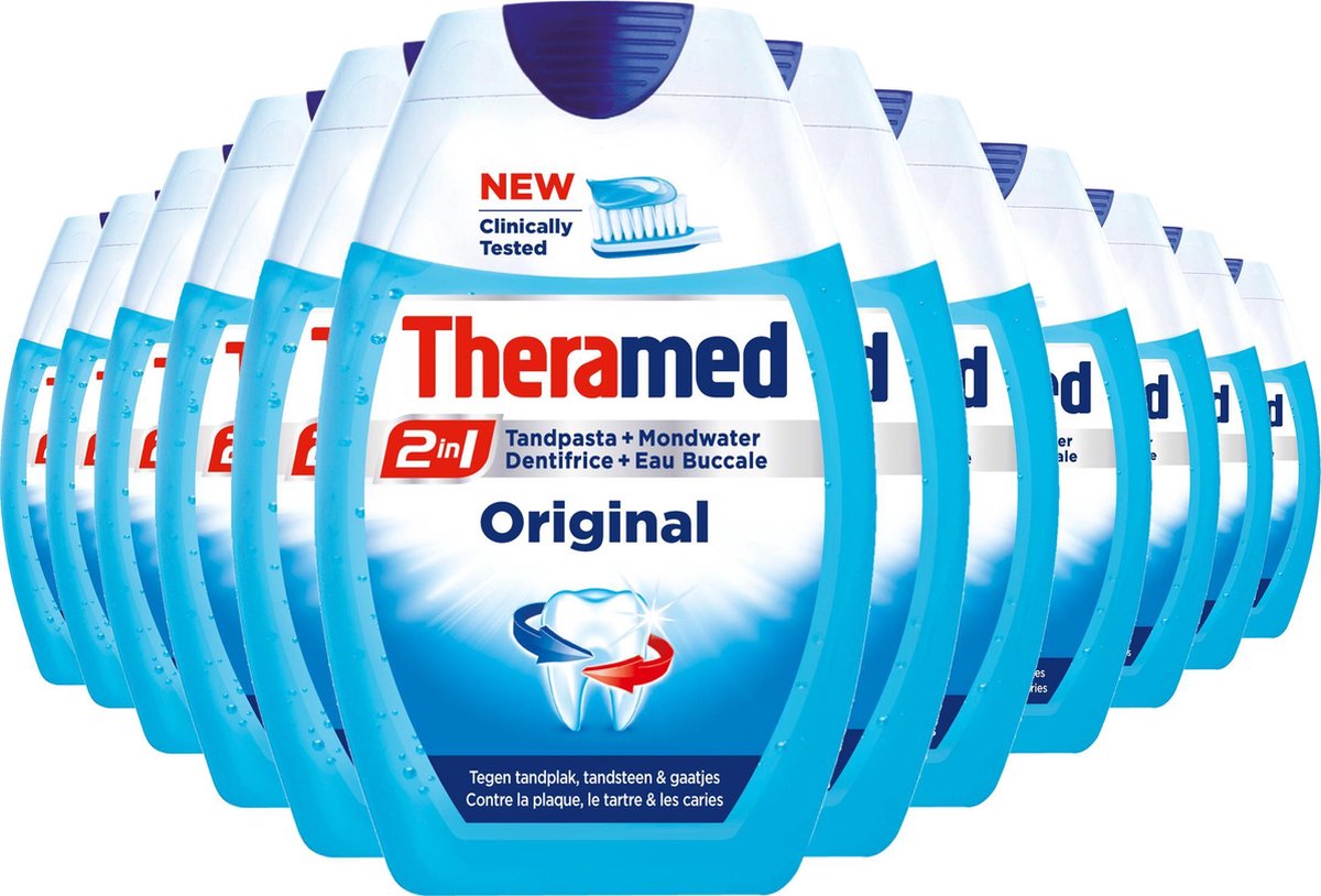 Theramed 2in1 Original Tandpasta 12x 75 ml - Grootverpakking