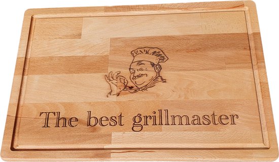 kruising Ondergedompeld Geroosterd Passie voor stickers Snijplank van hout met gelaserde tekst: The best grill  master | bol.com