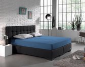 Zachte Dubbel Jersey Lits-jumeaux Hoeslaken Blauw | 160/180x200/210/220 | 220 gr/m2 Dichtgebreid | Comfortabel