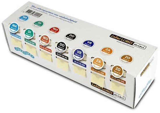 LabelLord | HACCP Stickers | Voedseletiketten in dispenser Aqualabel | WEG OP Mini